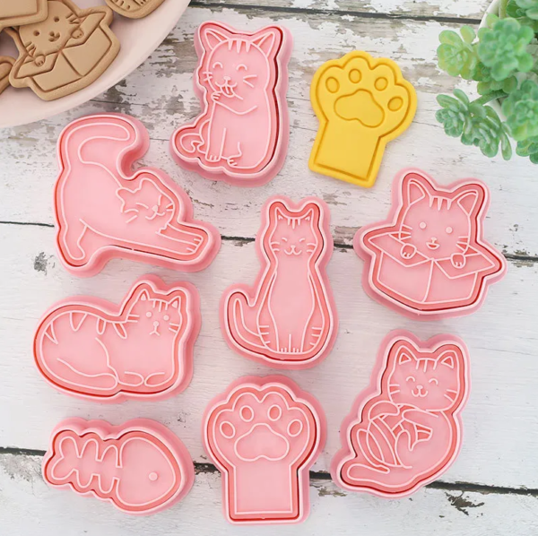 kitten, paw, cookie cutter sets