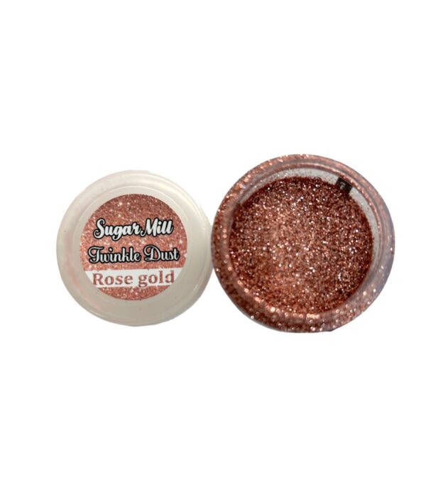 glitter dust rose gold