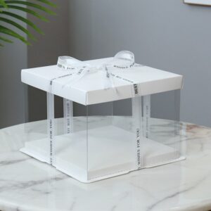 white square clear cake boxe