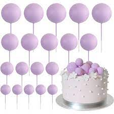20pcs Set of Shiny Faux Balls Cake Toppers – Lavender