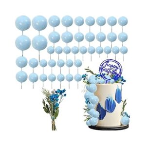 20pcs Set of Shiny Faux Balls Cake Toppers – Sky Blue