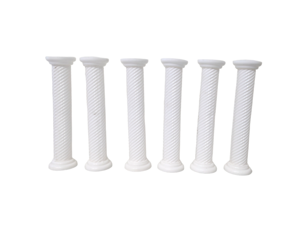 Cake Pillars White 6pcs