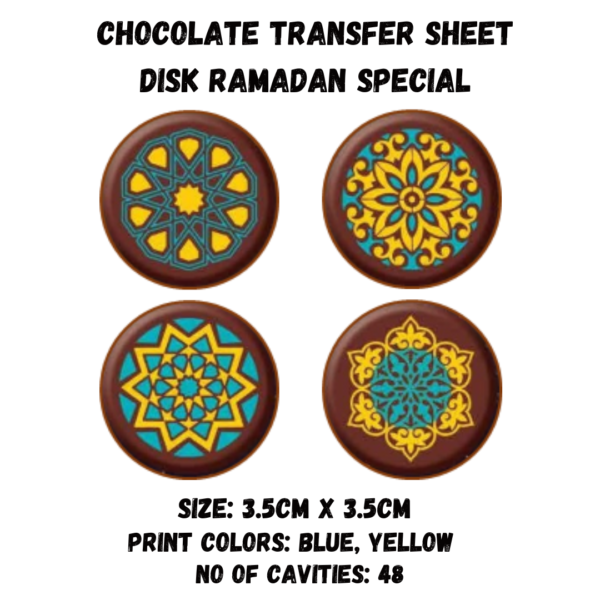 Chocolate Transfer Sheet Round Disk Ramadan Special