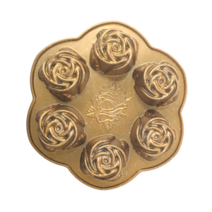 Rose Bud Pan Gold(6 Cakelets)
