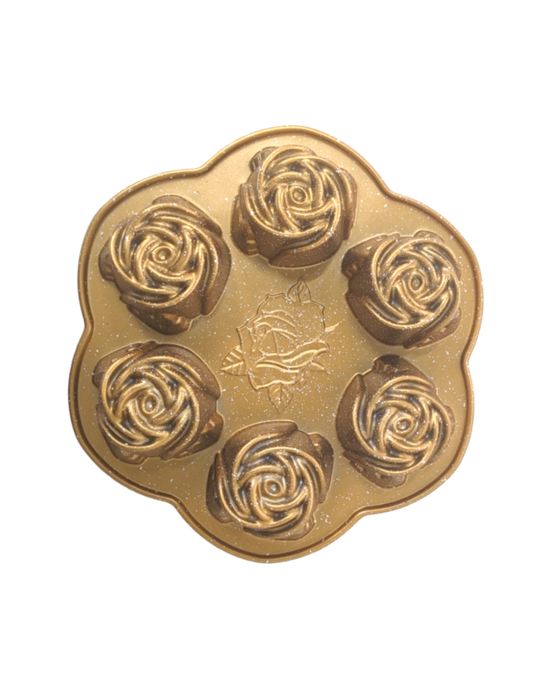 Rose Bud Pan Gold(6 Cakelets)