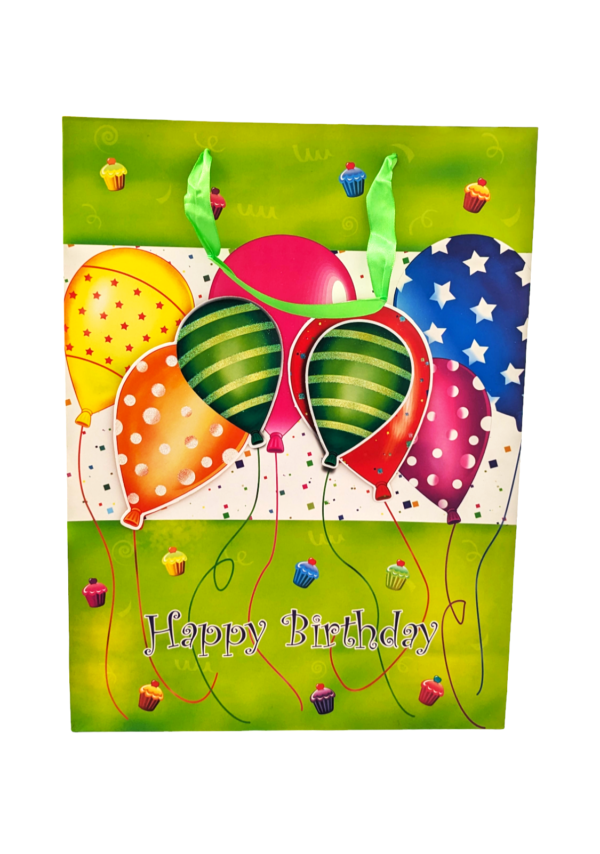 Green Happy Birthday Gift bag