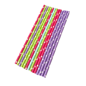 Multicolour Star Biodegradable Paper Straws