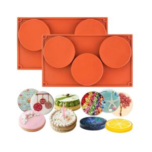 3 Cavity Flat Round Disk Silicone Mould 1pc