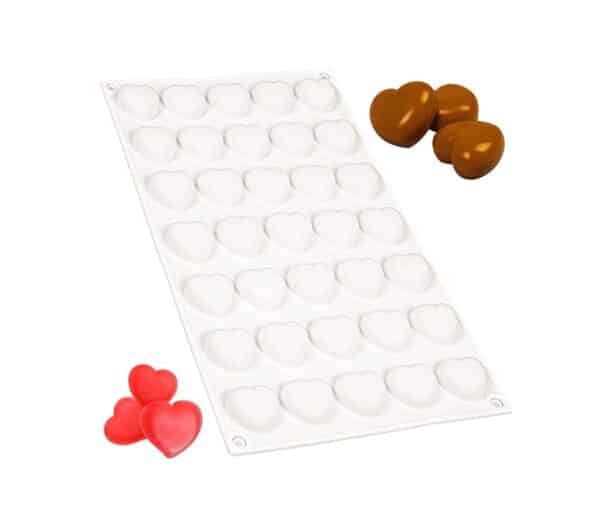 35 Cavity Cute Heart Shaped Chocolate,Jelly,Candy Silicone Mould 1pc
