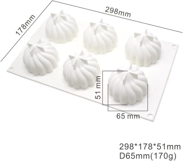 6 Cavity France Smooth Cake Silicone Mould