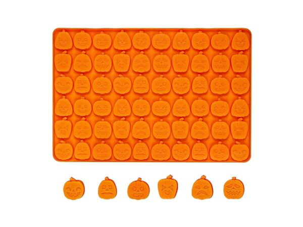60 Cavity Halloween Pumpkin Shaped Silicone Mould