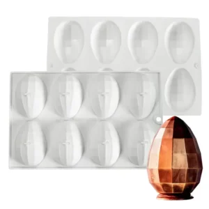 8 Cavity Egg shaped Crystal Chocolate Silicone Mould