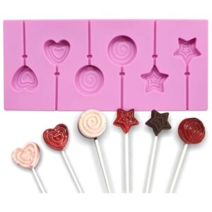 Heart Spiral Star Shaped Lollipop,Candy,Chocolate Silicone mould