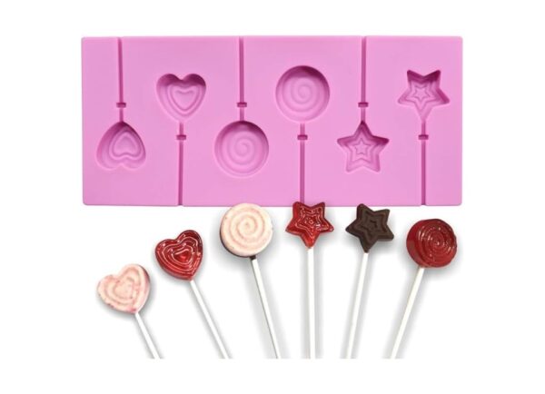 Heart Spiral Star Shaped Lollipop,Candy,Chocolate Silicone mould