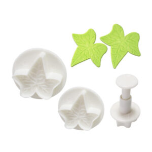 Ivy Leaf Shape Cookie Fondant Plunger Cutter Set of 3pcs