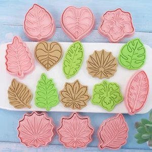 Leaves Shape Cookie Fondant Cake Mold Set of 8pcs