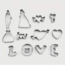 Marriage Theme Cookie Fondant Cake Cutters Set of 12pcs