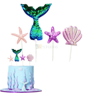 Mermaid Tail, Star Fish, Sea Shell Cake Toppers