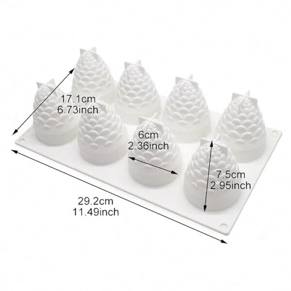 Pinecone Silicone Mould Size