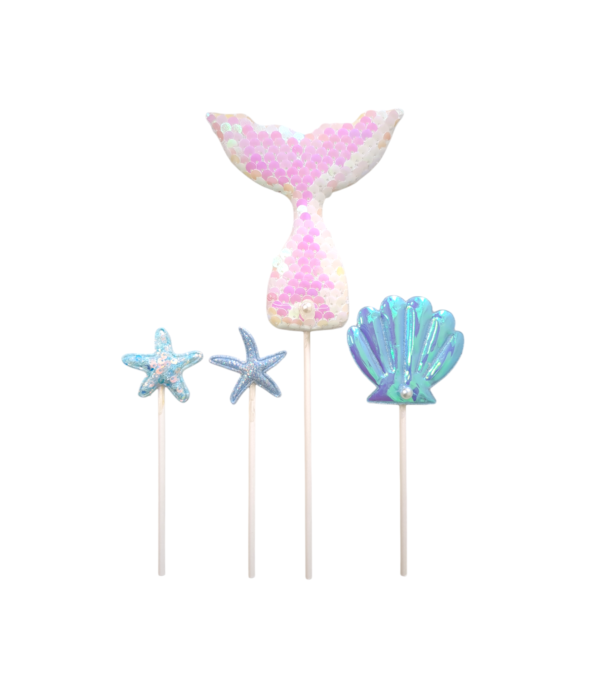 Pink Mermaid Tail Cake Toppers