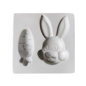 Rabbit Face With Carrot 3d silicone mould 1