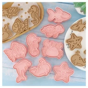 Sea Animals Theme Cookie fondant Cake Mold Set of 8pcs