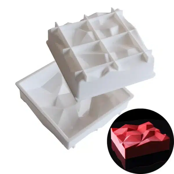 Square Geometric Wave Shaped Silicone Mould