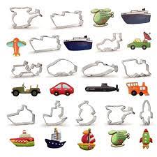 Stainless Steel Transport and Vehicles Shape Cookie Fondant Cutter Set of 12