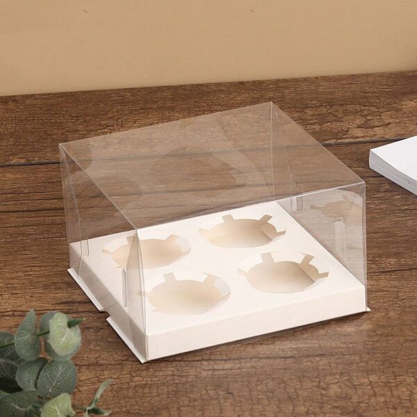 Transpaparent Cupcake Boxe 4 Holes