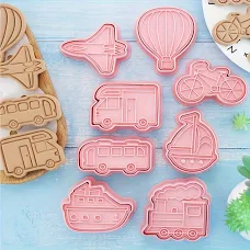 Transportation Theme Cookie Fondant Cake Mold Set of 8pcs