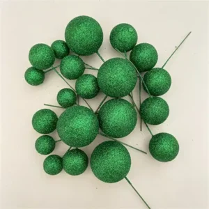 Green glitter balls