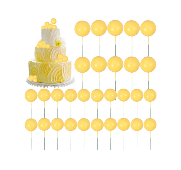 yellow balls cake toppers