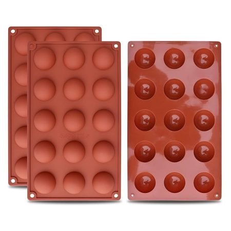 15 Cavity Semi Sphere Shaped Chocolate, Jelly, Candy Silicone Mould 1pc
