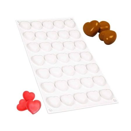 35 Cavity Cute Heart Shaped Chocolate, Jelly, Candy Silicone Mould 1pc