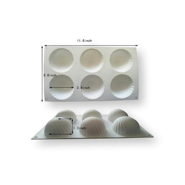 6 Cavity Ball Shape Mousse Cake,Chocolate, Jelly, Candy Silicone Mould 1pc - Image 2