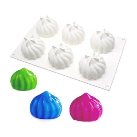 6 Cavity France Smooth Cake, Chocolate, Jelly, Candy Silicone Mould