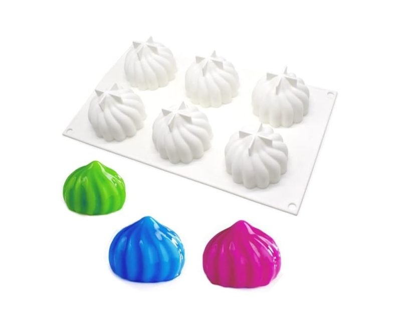 6 Cavity France Smooth Cake, Chocolate, Jelly, Candy Silicone Mould