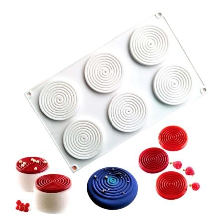 6 Cavity Spiral Shaped Chocolate, Jelly, Candy Silicone Mould 1pc