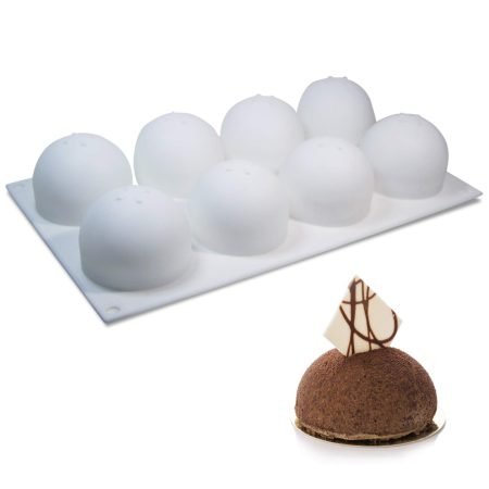 8 Cavity Half Sphere Shaped Chocolate, Jelly, Candy Silicone Mould