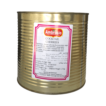 Ambrosio Cocktail Cherries 3Kg