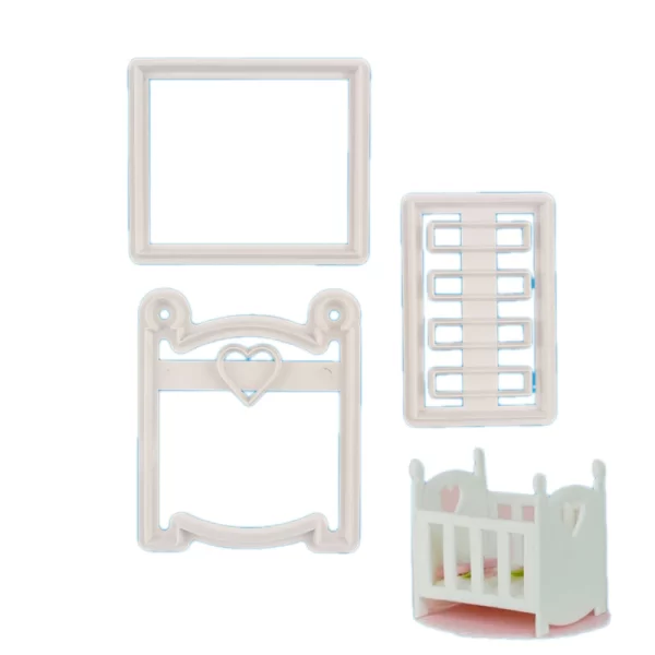 Baby Cot Design Shape Cookie Fondant Cutter Set of 3pcs
