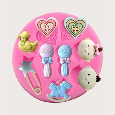 Baby Shower 3D Shape Silicone Fondant Mould version 2