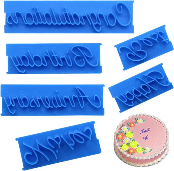 Congratulation Anniversary Happy Birthday Best Wishes Written Cake Mold for Baking Usage