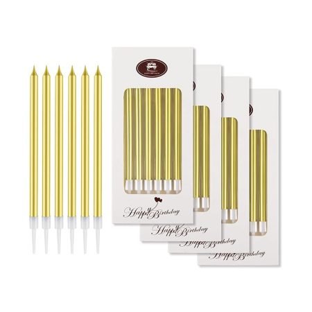 Gold Colour Cake Candle 6pcs Set