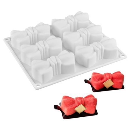 6 Cavity Bows Shaped Chocolate, Jelly, Candy Silicone Mould 1pc- Version 1