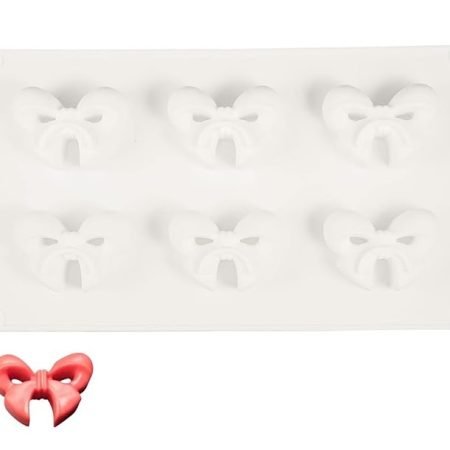 6 Cavity Butterfly Bows Shaped Chocolate, Jelly, Candy Silicone Mould 1pc
