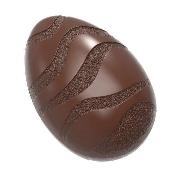 Chocolate World Polycarbonate Chocolate Mould Egg With Wave Pattern CW12090 - Image 2