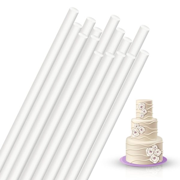 Cake Dowel, Pillars Pack Thick Set of 8 (30cm(Height) x 1cm(Width))