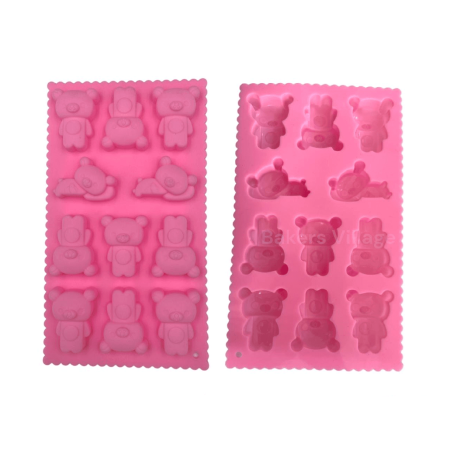 11 Cavity Sleeping Teddy Bear Silicone Mould