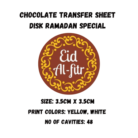 Chocolate Transfer Sheet Round Disk Eid Mubarak Version-14